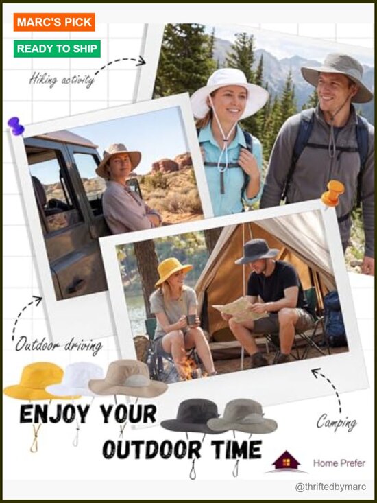 UPF50+ Wide Brim Sun Hat for Men Women Fishing Garden main image 4